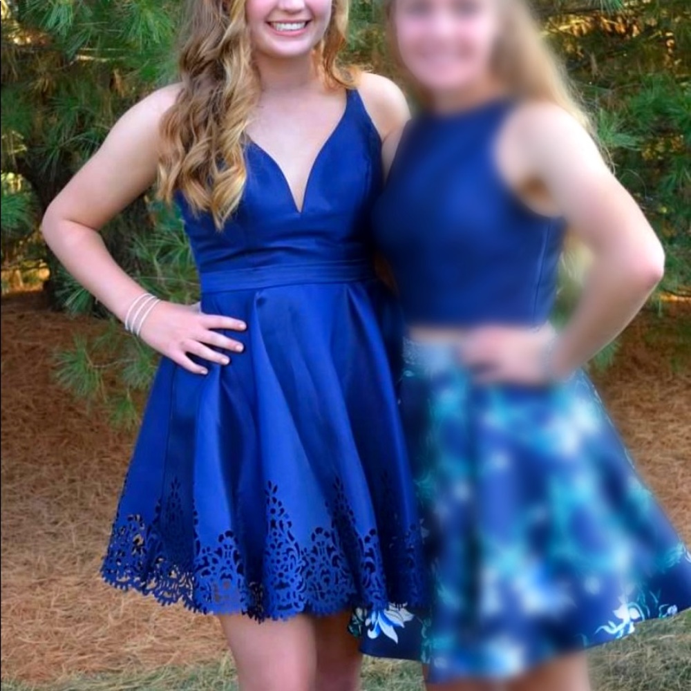 Navy Blue Short Sherri Hill Homecoming / Hoco / Prom Dress #50678
